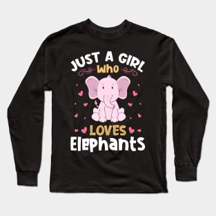 Just a Girl who Loves Elephants Gift Long Sleeve T-Shirt